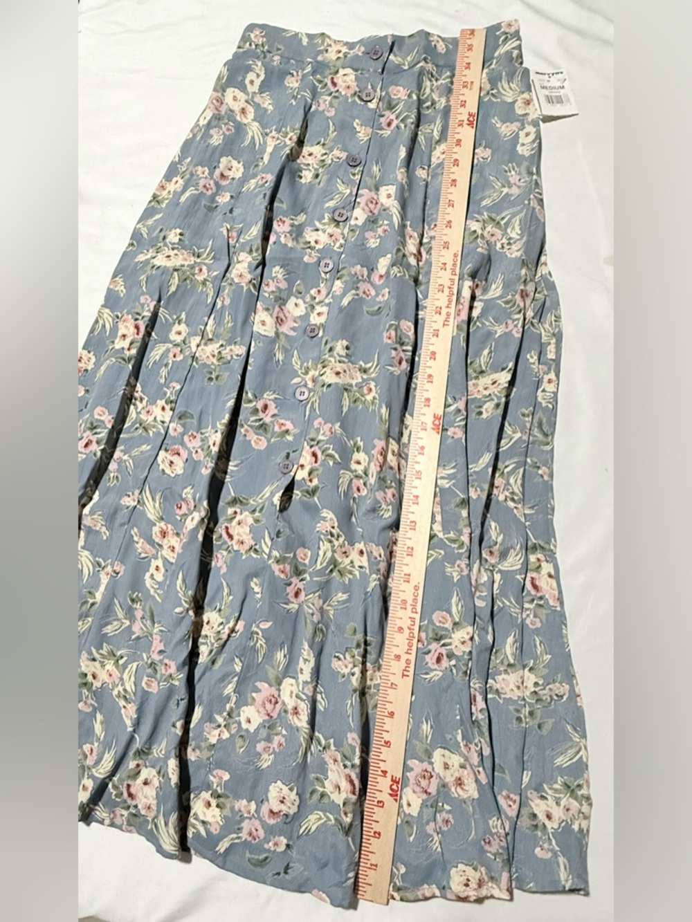 Vintage T.L.H. Women’s Floral Button Down Elastic Back Size Medium Skirt NWT - Picture 10 of 10